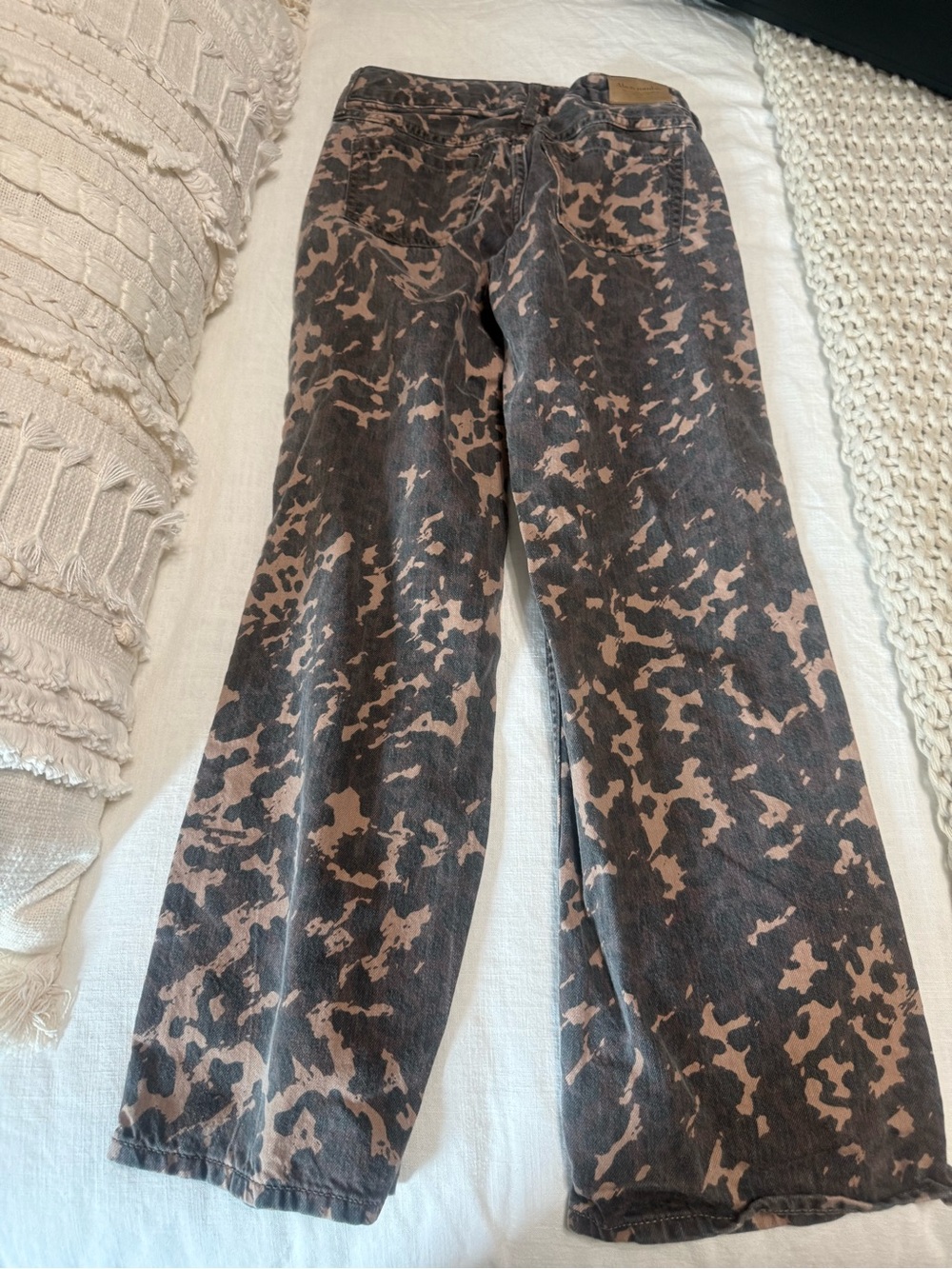 Abercrombie & Fitch Kids Brown and Black Abstract Wide-Leg Jeans